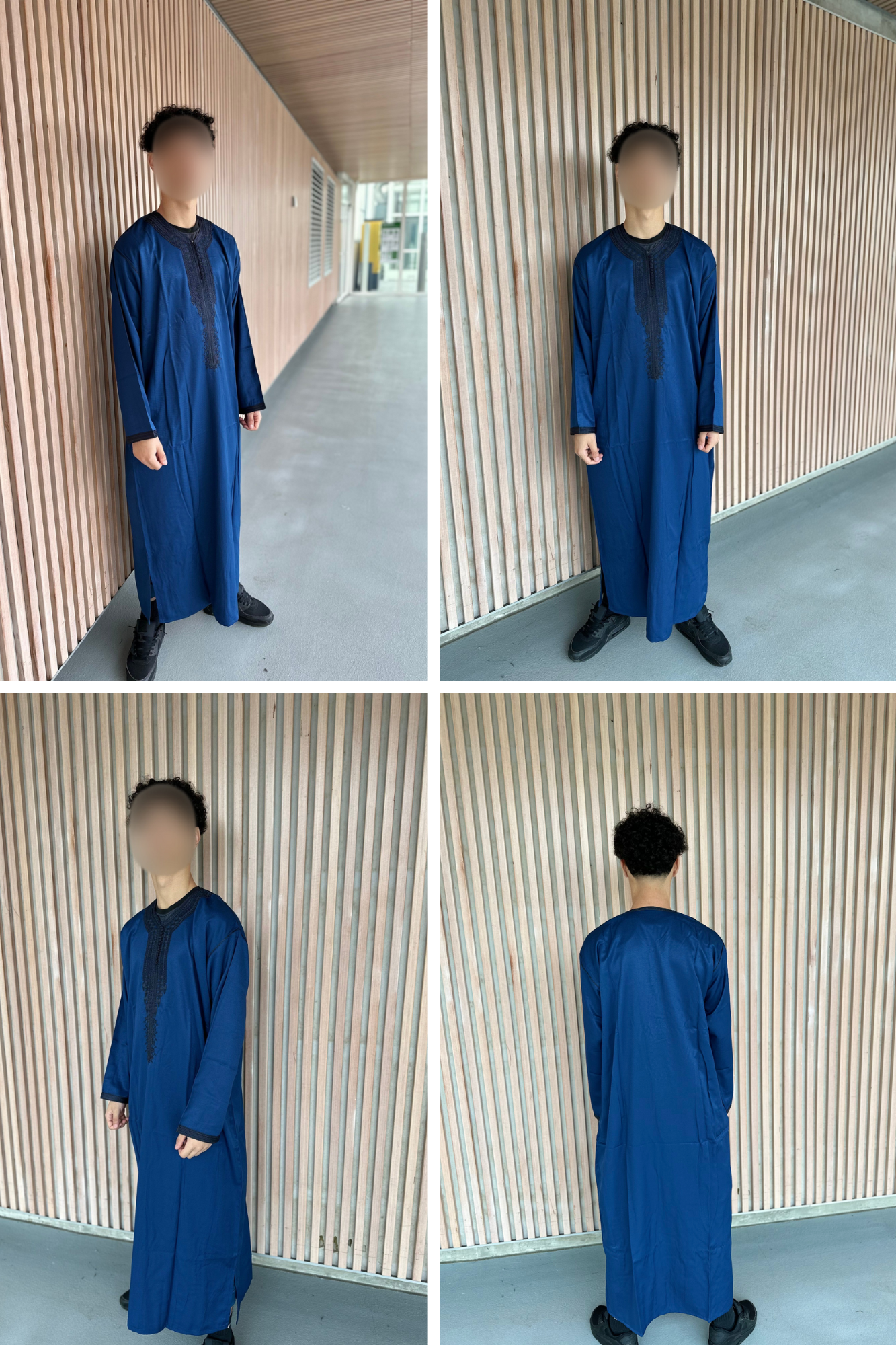 Heren abaya donkerblauw lange mouwen