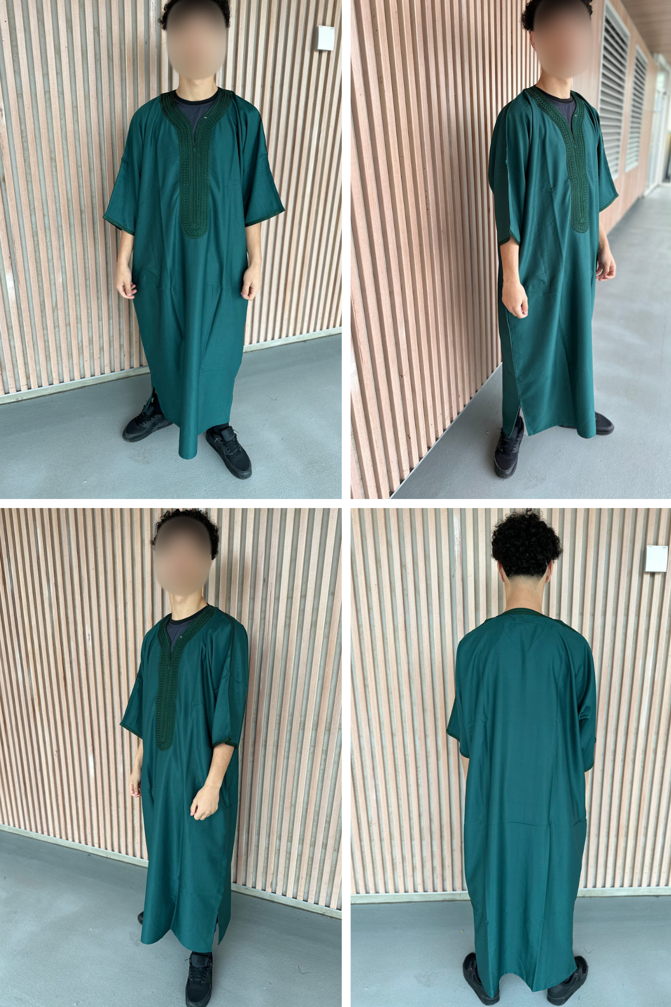Heren abaya donkergroen korte mouwen