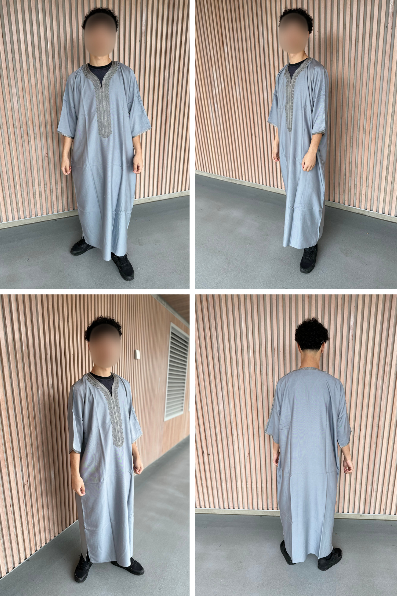 Heren abaya grijs korte mouwen