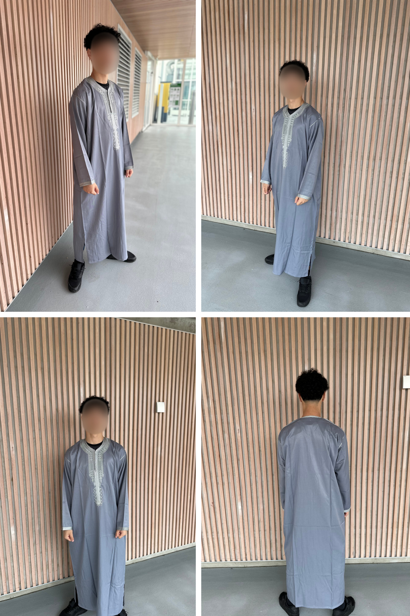 Heren abaya grijs lange mouwen