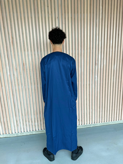 Heren abaya donkerblauw lange mouwen