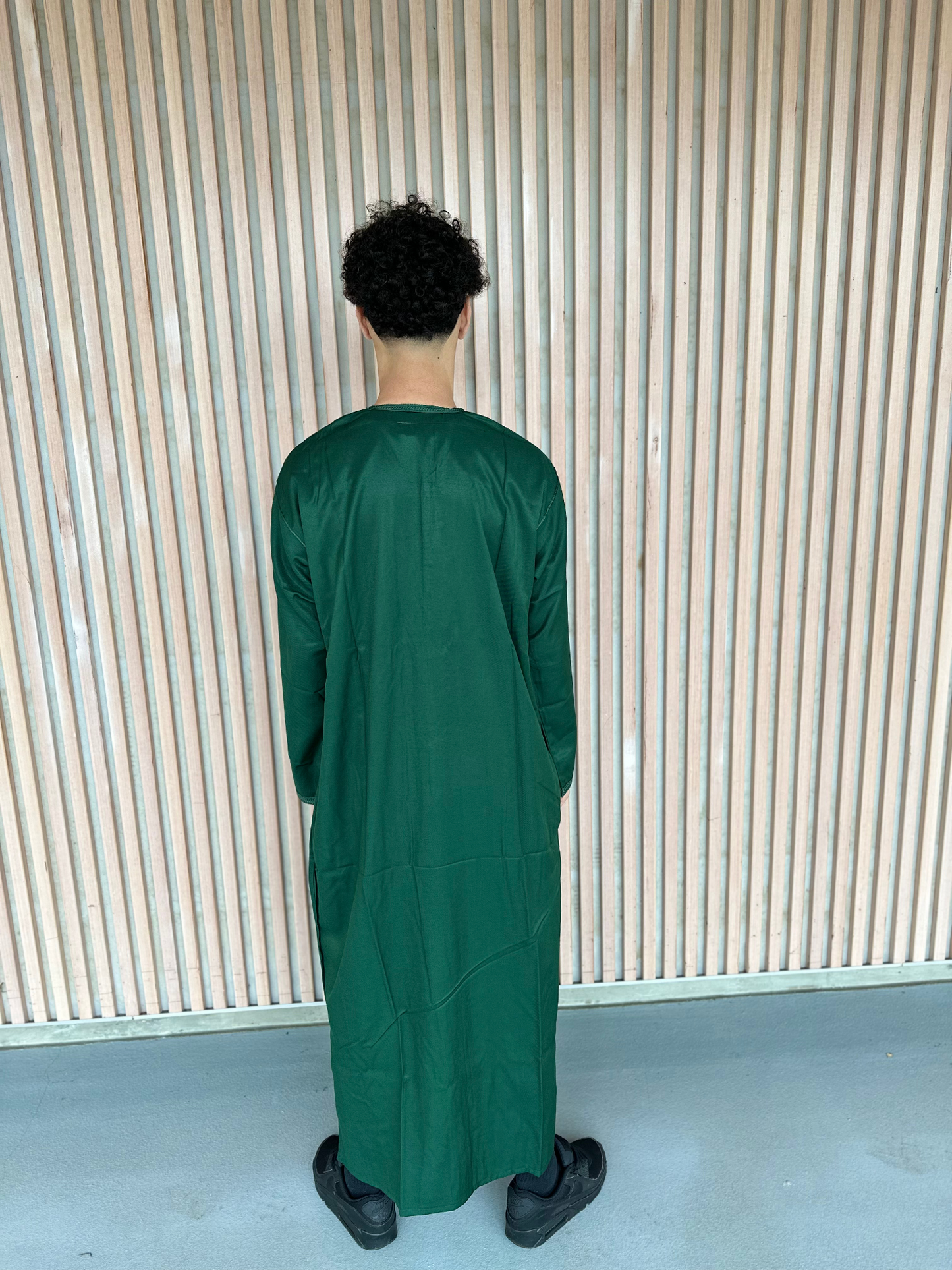 Heren abaya donkergroen lange mouwen