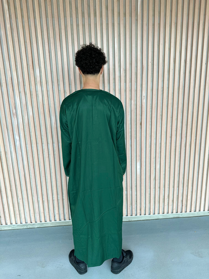 Heren abaya donkergroen lange mouwen