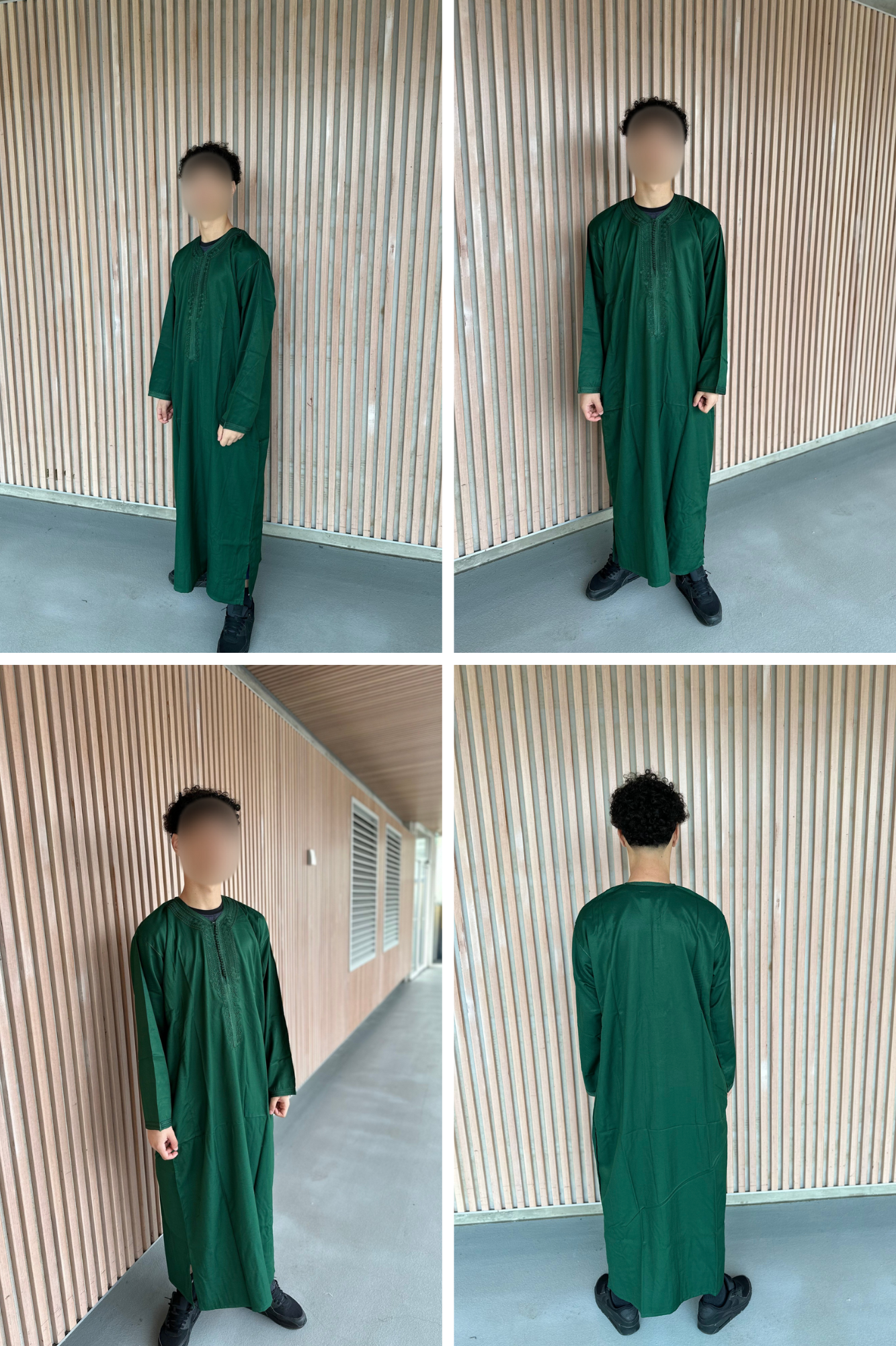 Heren abaya donkergroen lange mouwen