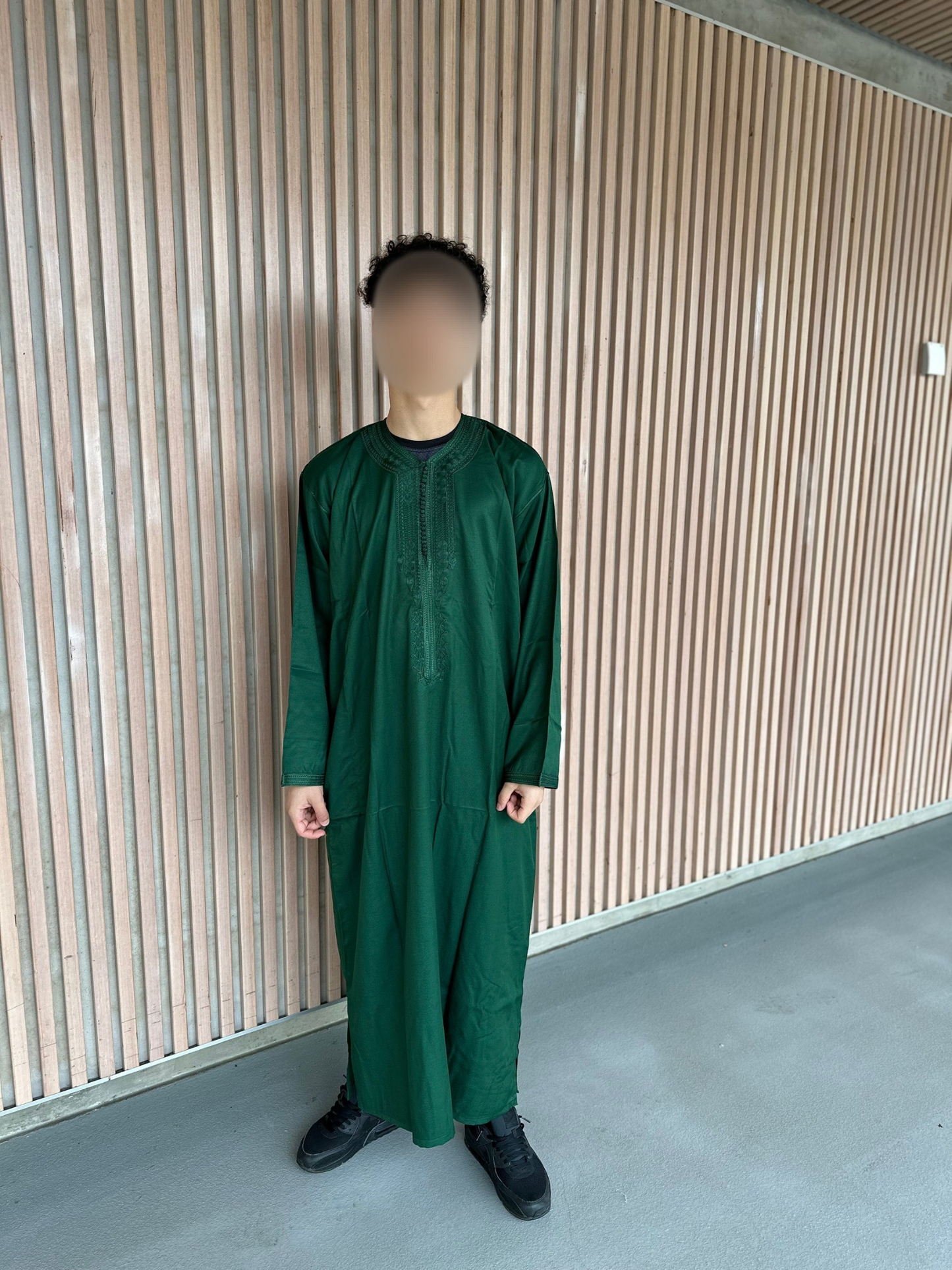 Heren abaya donkergroen lange mouwen