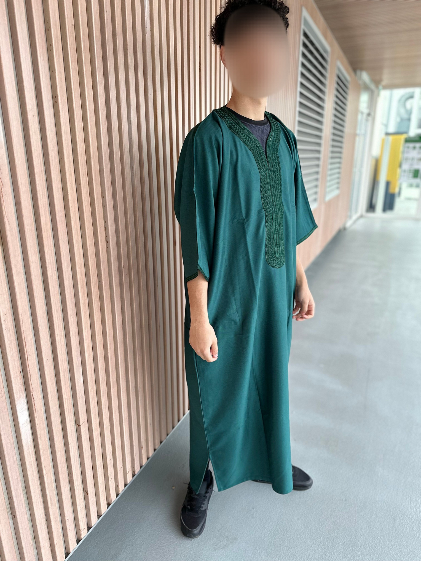 Heren abaya donkergroen korte mouwen