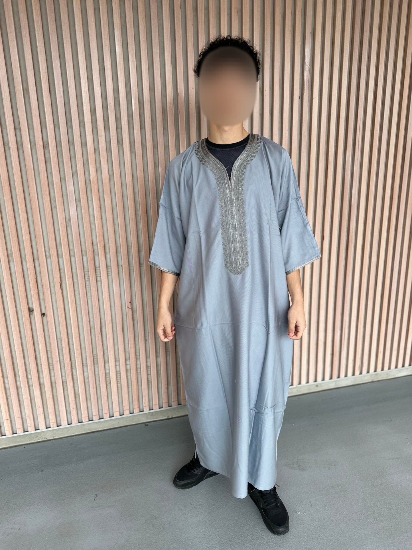 Heren abaya grijs korte mouwen