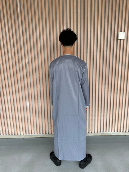 Heren abaya grijs lange mouwen