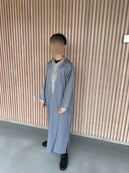 Heren abaya grijs lange mouwen