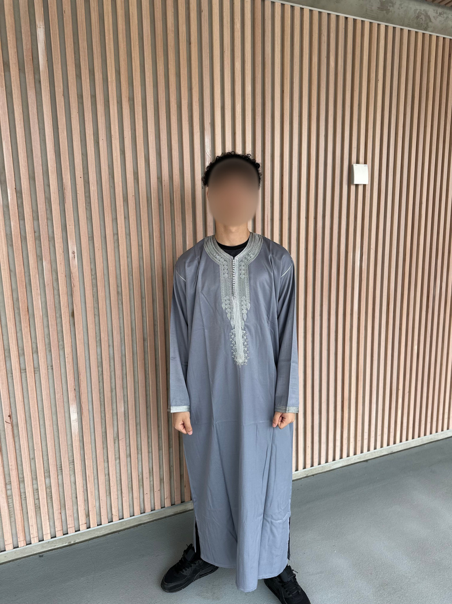 Heren abaya grijs lange mouwen
