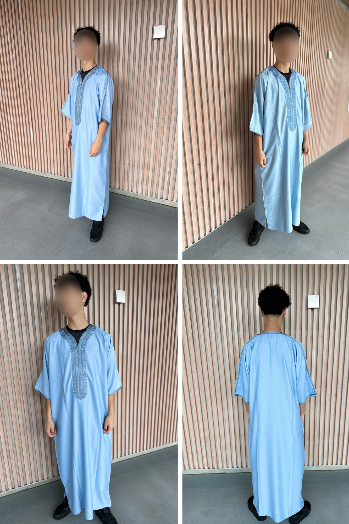 Heren abaya lichtblauw korte mouwen