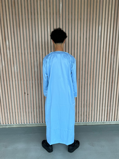 Heren abaya lichtblauw lange mouwen