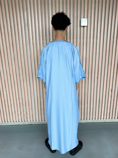 Heren abaya lichtblauw korte mouwen