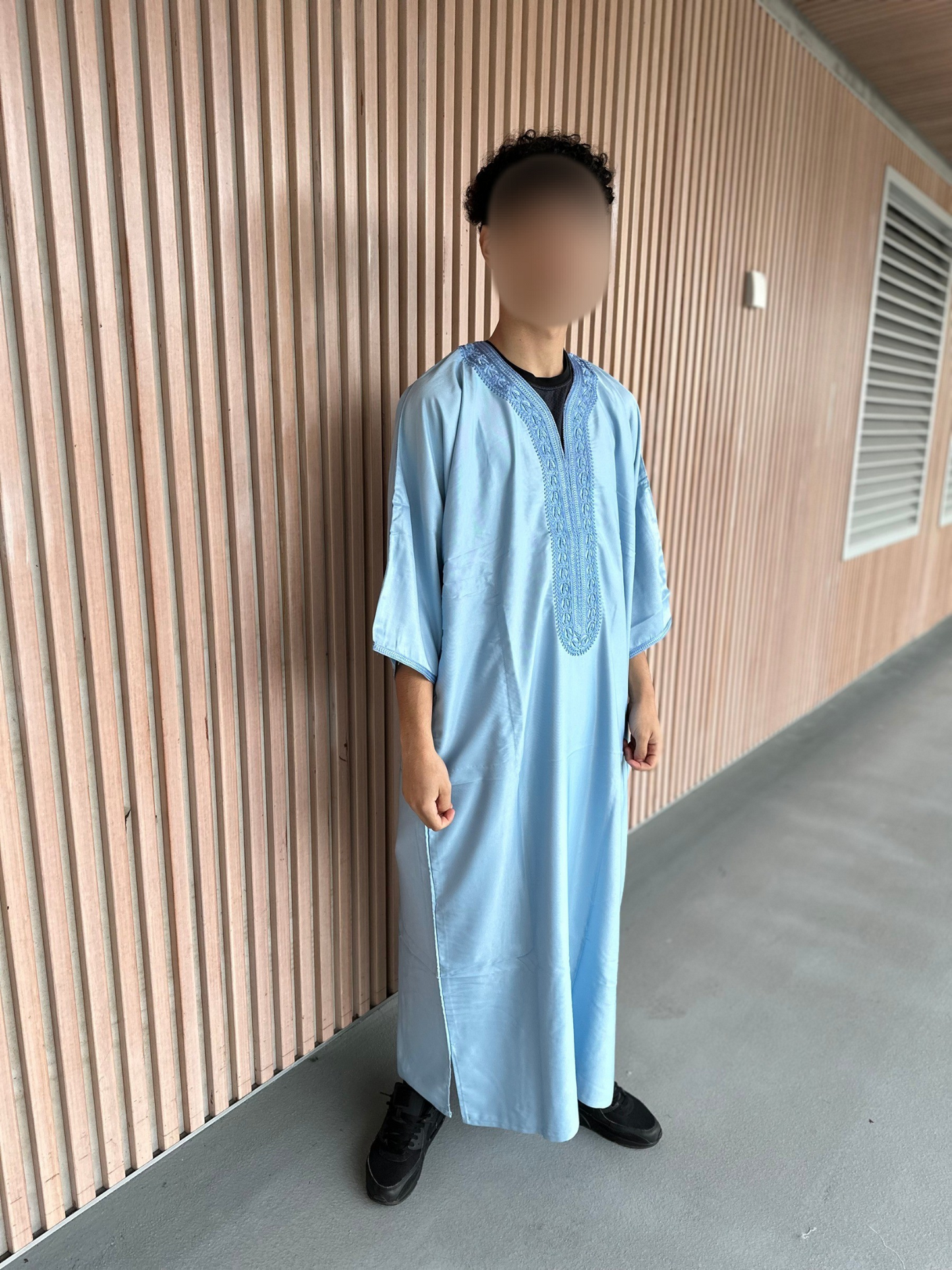 Heren abaya lichtblauw korte mouwen