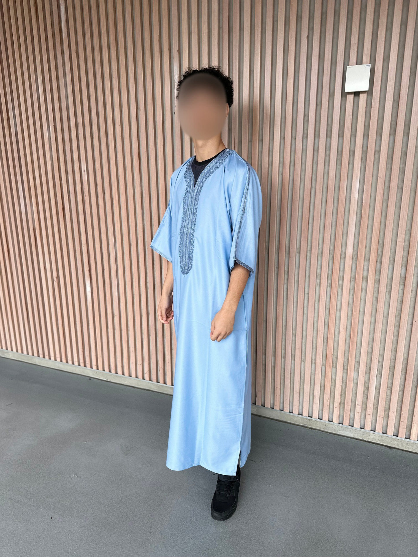 Heren abaya lichtblauw korte mouwen