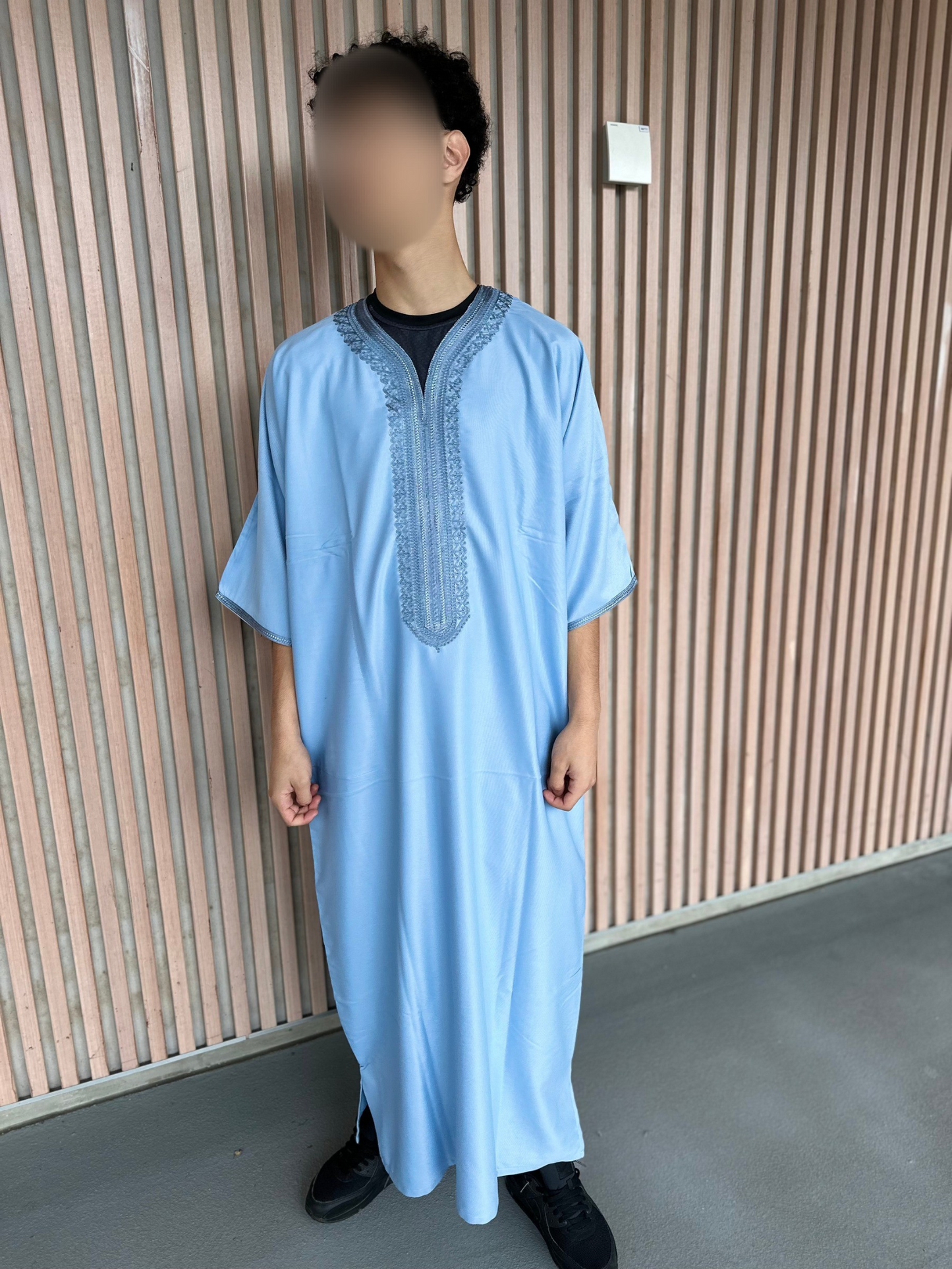 Heren abaya lichtblauw korte mouwen