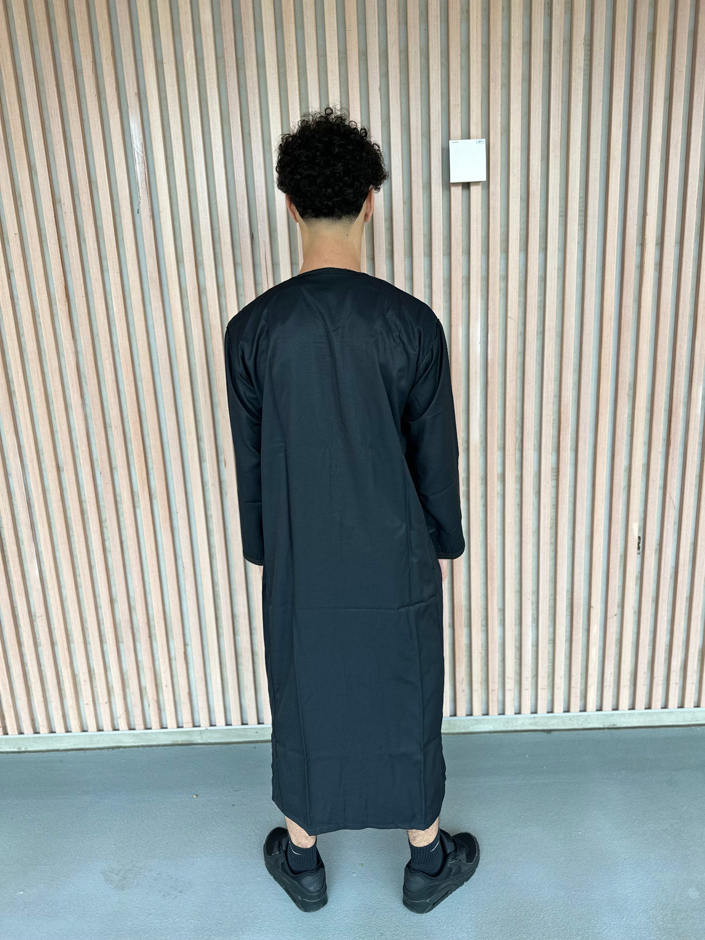 Heren abaya zwart lange mouwen