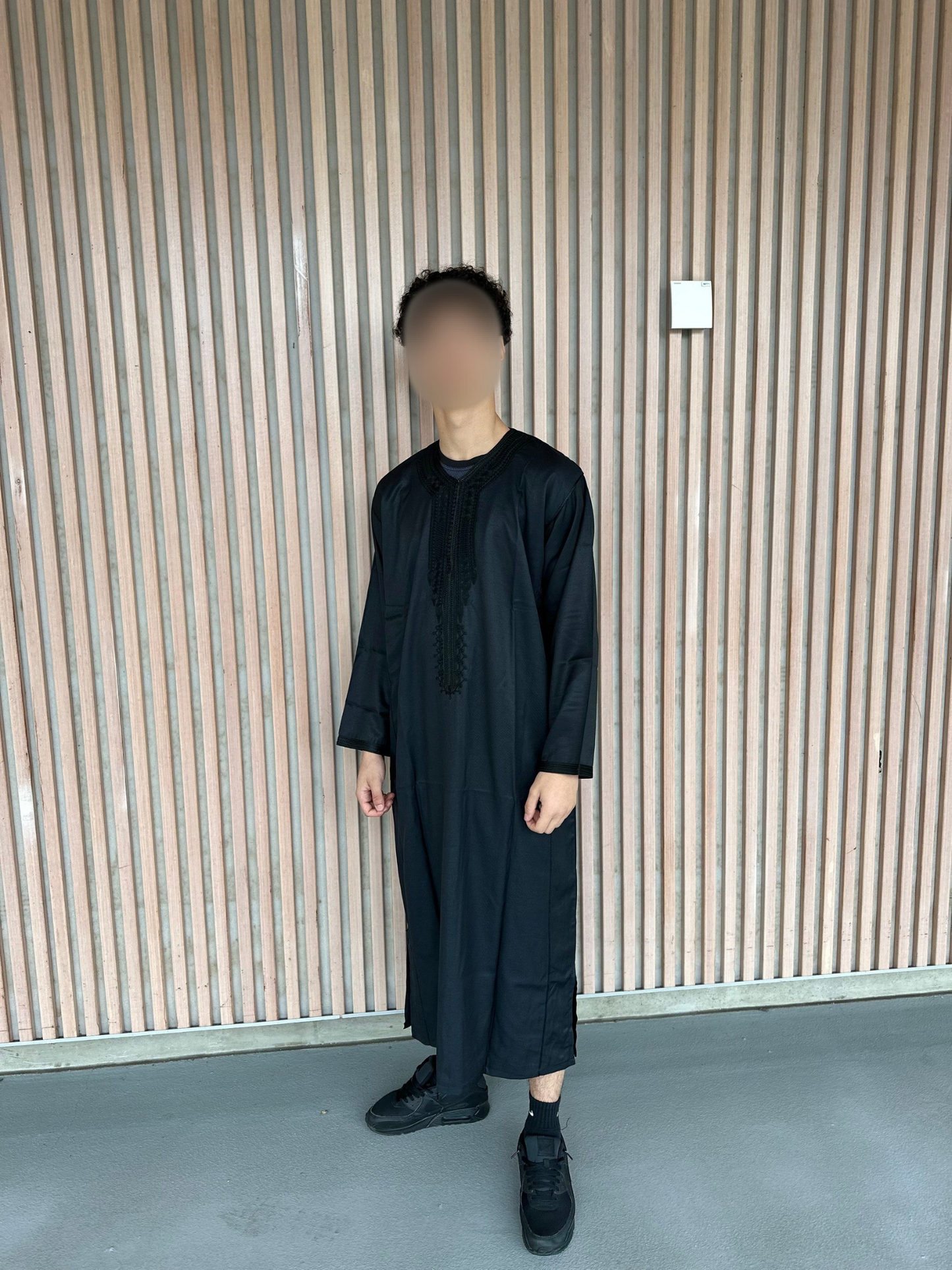Heren abaya zwart lange mouwen